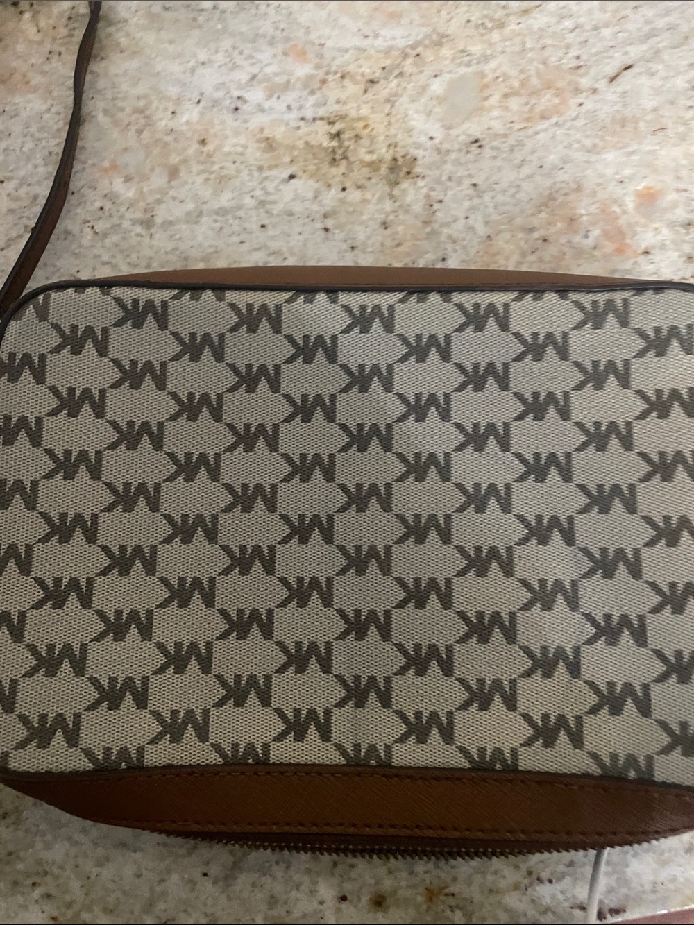 Michael Kors Monogram Crossbody in Brown and Cream - Picture 3 of 6